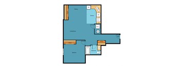 AB1x1a Floor Plan at Arabella Apartment Homes, Shoreline, Washington