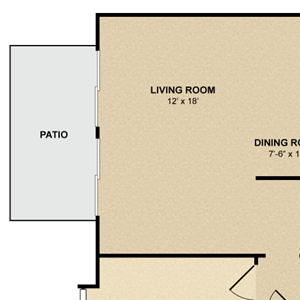 1 bedroom, 1 bathroom