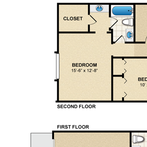 2 bedroom, 1.5 bathroom, townhome