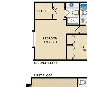2 bedroom, 2.5 bathroom, townhome