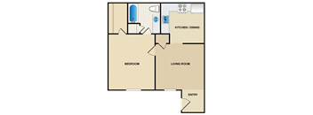 1 bedroom, 1 bathroom at Millcreek Woods Apartments, Olathe, Kansas