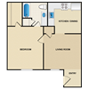 1 bedroom, 1 bathroom