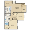 1 bedroom, 1 bathroom, study