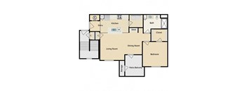 1 bedroom, 1 bathroom