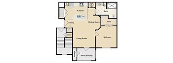 1 bedroom, 1 bathroom