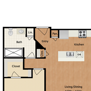 2 bedroom, 2 bathroom