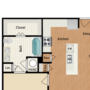 2 bedroom, 2 bathroom