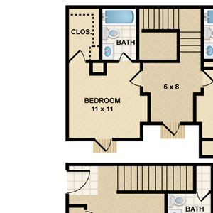2 bedroom, 2.5 bathroom, townhome
