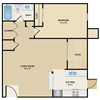 1 bedroom, 1 bathroom