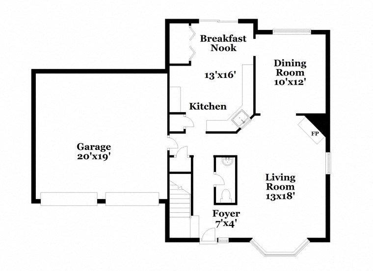 a floor plan of a house with bedrooms and a living room