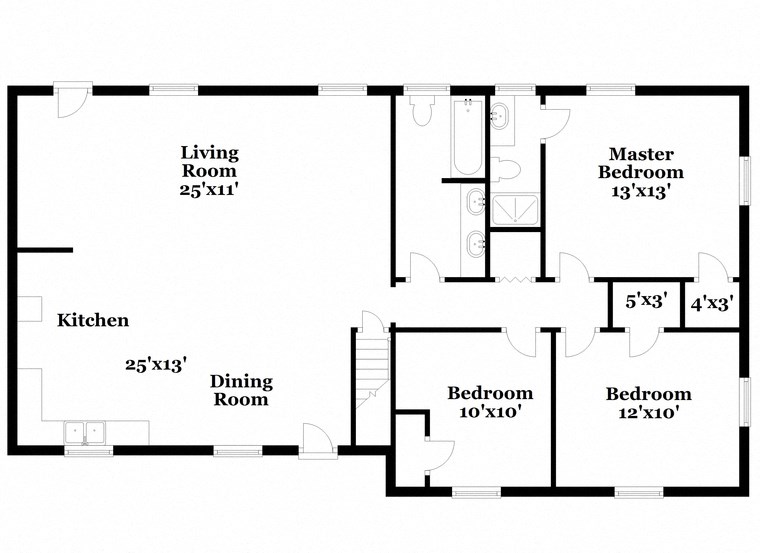a floor plan of a house with a bedroom and a living room