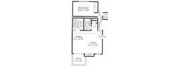 Our 1 Bedroom 1 Bath Apartment Floor plan at Wilderness West Apartments in Olympia, Washington