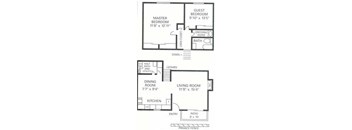 Our 2 Bedroom 1.5 Bath Apartment Floor plan at Wilderness West Apartments in Olympia, Washington
