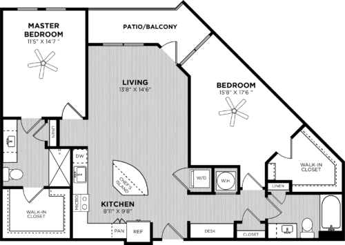 Two bedroom two bathroom