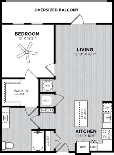 One bedroom with one multi access bathroom