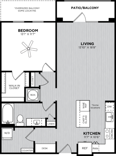One bedroom with one multy access bathroom
