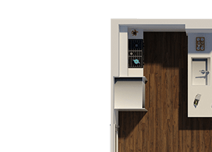 One Bedroom 1 bathroom Style A1 Apartment Floor Plan One Bedroom 1 bathroom Style A1 Apartment Floor Plan at Eleven40, Chicago, IL, 60605