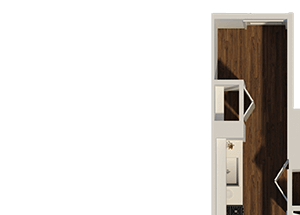 One Bedroom 1 bathroom Style A2 Apartment Floor Plan One Bedroom 1 bathroom Style A2 Apartment Floor Plan at Eleven40, Chicago, 60605