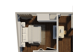 Two Bedroom 2 bathroom Style 1 Apartment Floor Plan Two Bedroom 2 bathroom Style 1 Apartment Floor Plan at Eleven40, Chicago, IL, 60605