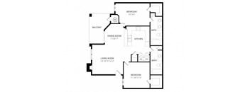 Arezzo Apartments- 2 bed 2 bath floorplan