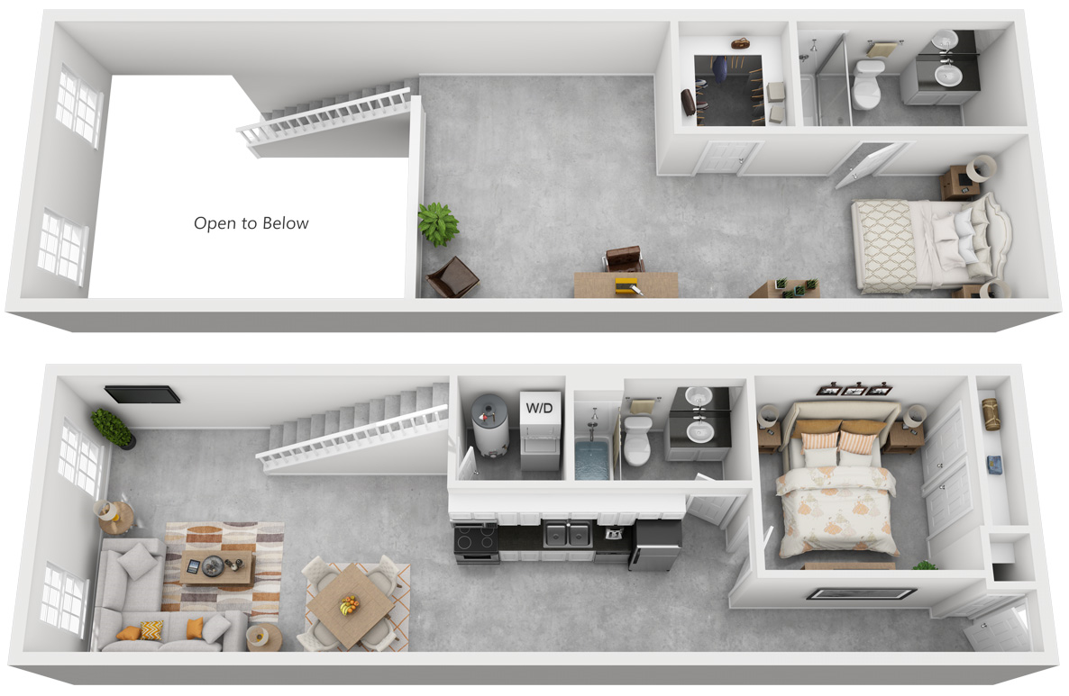 2 Bedroom Floor Plan | Highland Mill Lofts Charlotte NC