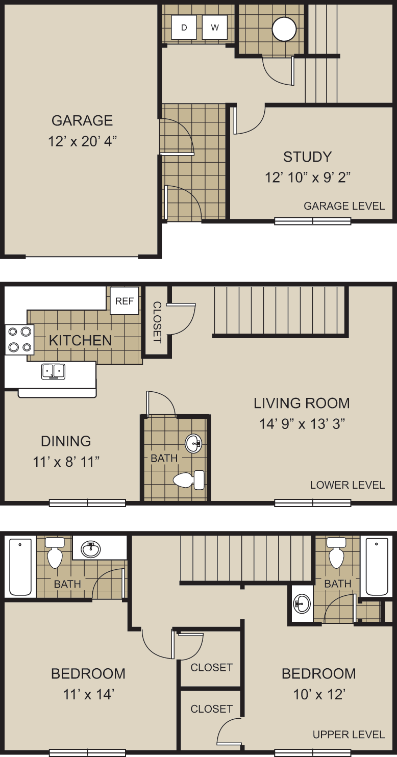 B4 2 bed 2.5 bath townhome