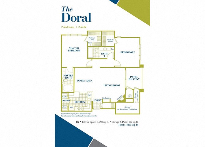 The Doral 2 bed 2 bath Westlake Greens 2 bed 2 bath 1093 sqft