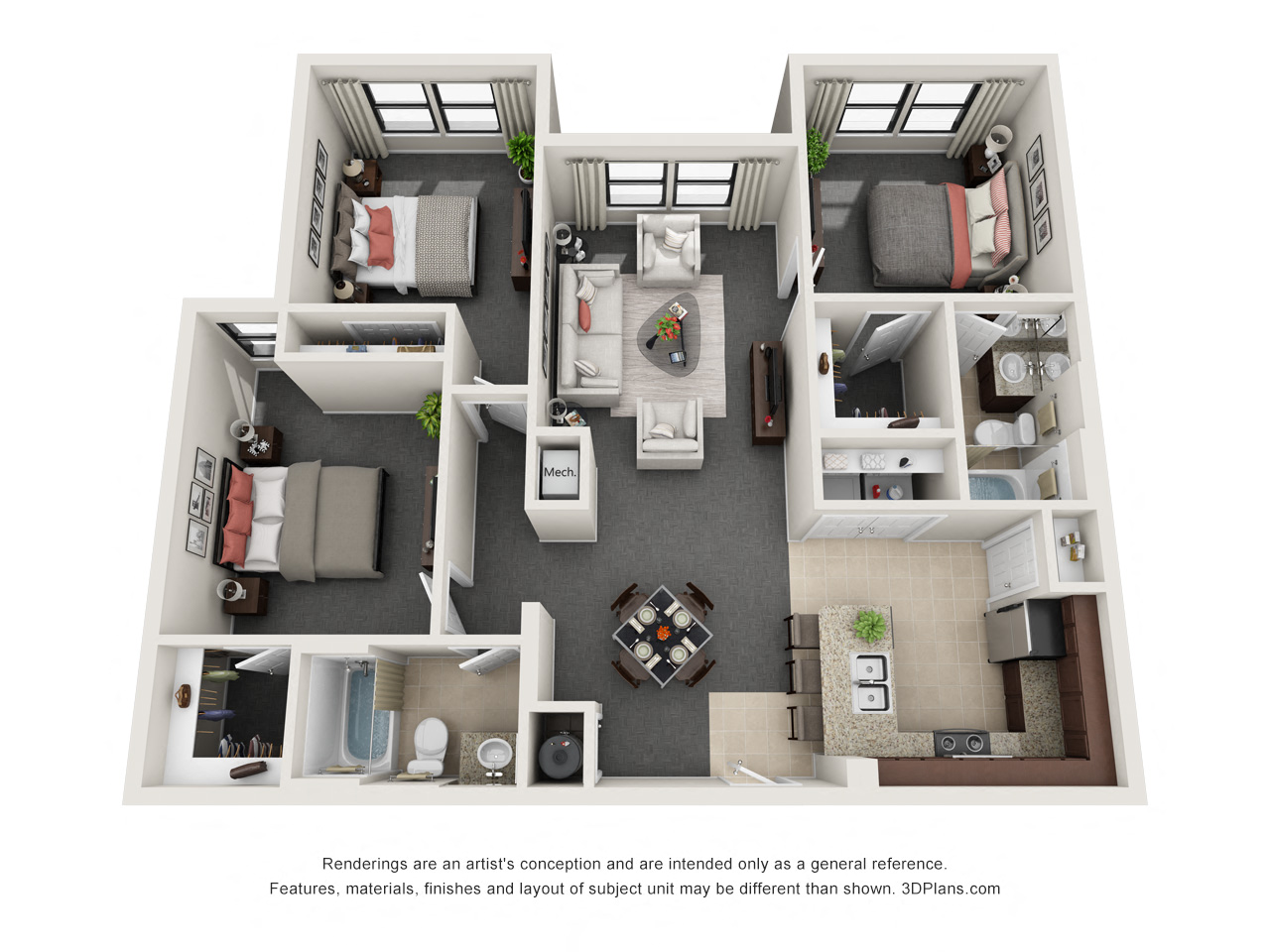 Three Bedroom Two Bath