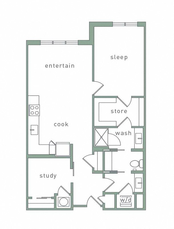 Park 35 on Clairmont Crestline Floorplan 1 Bedroom 1 Bath Crestline Floorplan 1 Bedroom 1 Bath 924 Total Sq Ft at Park 35 on Clairmont Apartment Homes, 3500 Clairmont Ave. Birmingham, AL 35222