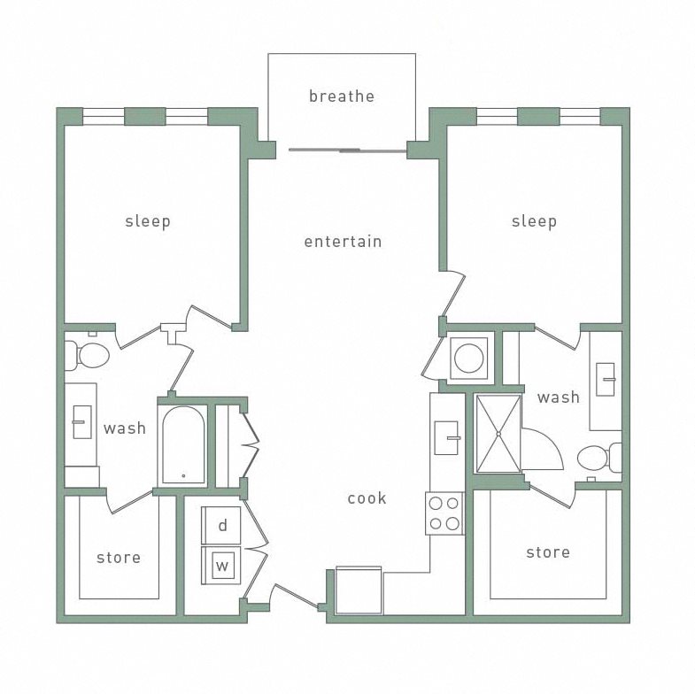 Park 35 on Clairmont Hollywood Floorplan 2 Bedroom 2 Bath Hollywood Floorplan 2 Bedroom 2 Bath 1028-1071 Total Sq Ft at Park 35 on Clairmont Apartment Homes, 3500 Clairmont Ave. Birmingham, AL 35222