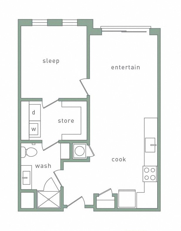 Park 35 on Clairmont Magnolia Floorplan 1 Bedroom 1 Bath Magnolia Floorplan 1 Bedroom 1 Bath 706 Total Sq Ft at Park 35 on Clairmont Apartment Homes, 3500 Clairmont Ave. Birmingham, AL 35222