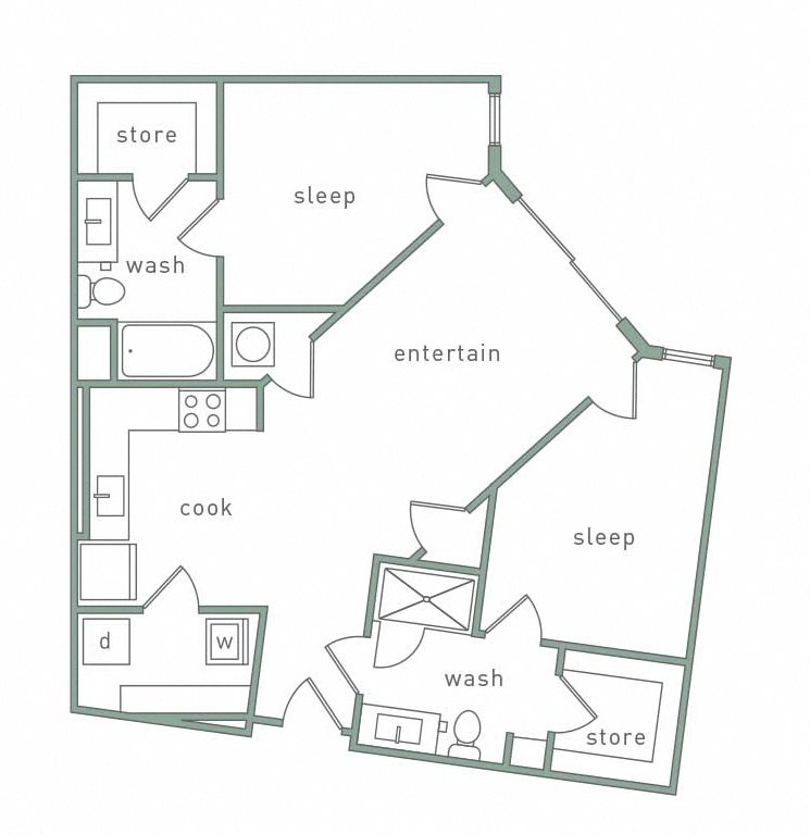 Park 35 on Clairmont Uptown Floorplan 2 Bedroom 2 Bath Uptown Floorplan 2 Bedroom 2 Bath 970 Total Sq Ft at Park 35 on Clairmont Apartment Homes, 3500 Clairmont Ave. Birmingham, AL 35222