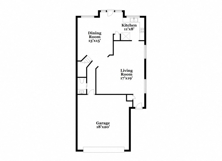 a floor plan of a house with a bedroom and a living room