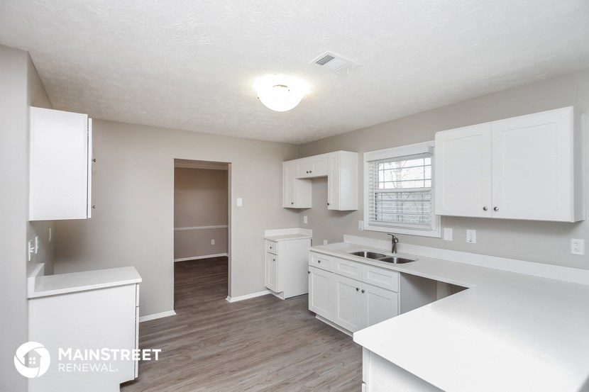 a white kitchen with white cabinets and white counter tops