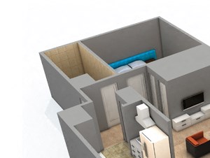One bedroom Floor Plan l The Element Apartments in Reno NV