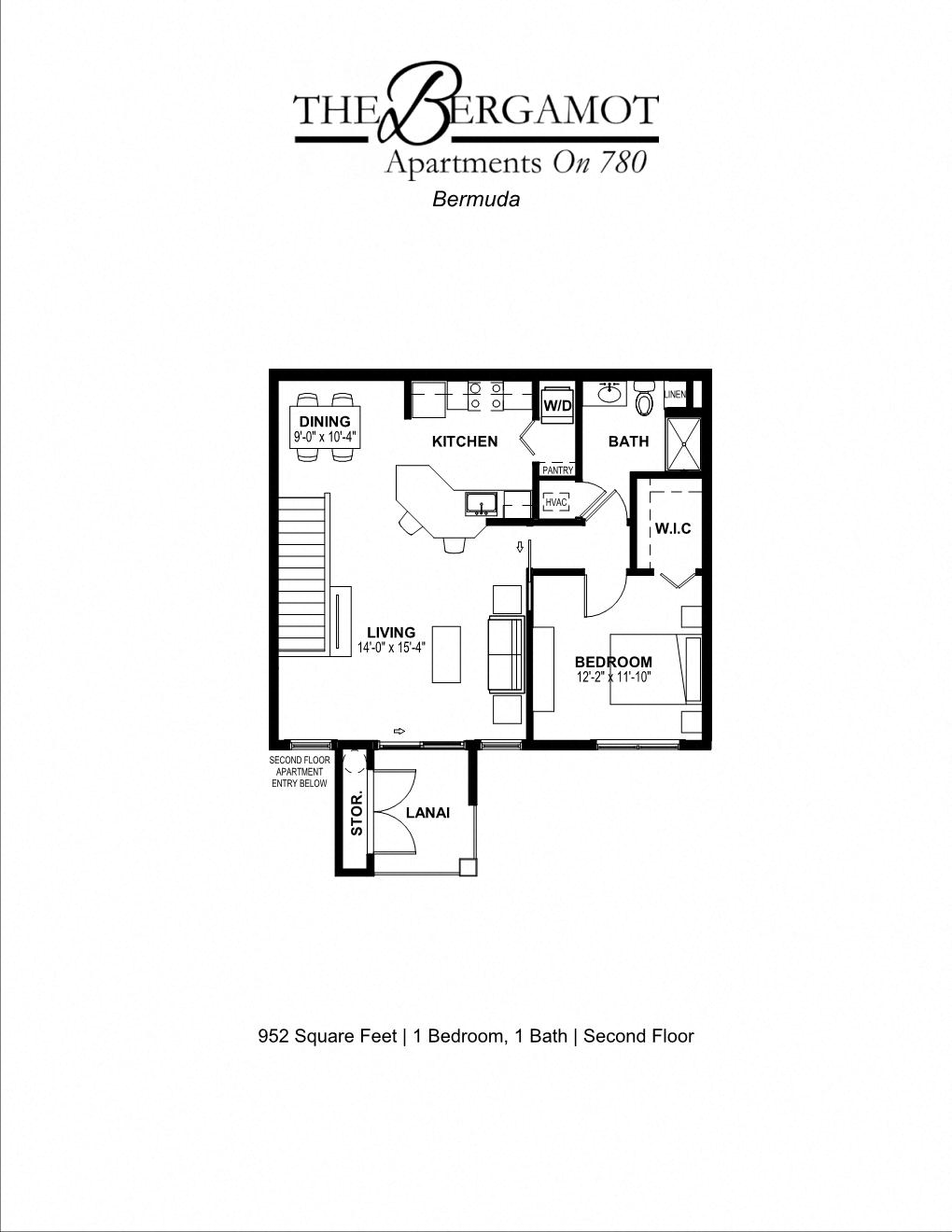 1 Bedroom 1 Bath 952 sq ft - Bermuda