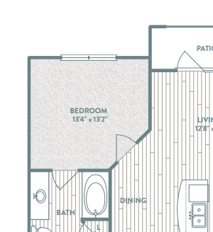 1 bedroom 1 bathroomTokyo Floor Plan 1 bedroom 1 bathroom Tokyo Floor Plan at Century Lake Highlands, Dallas, TX, 75231