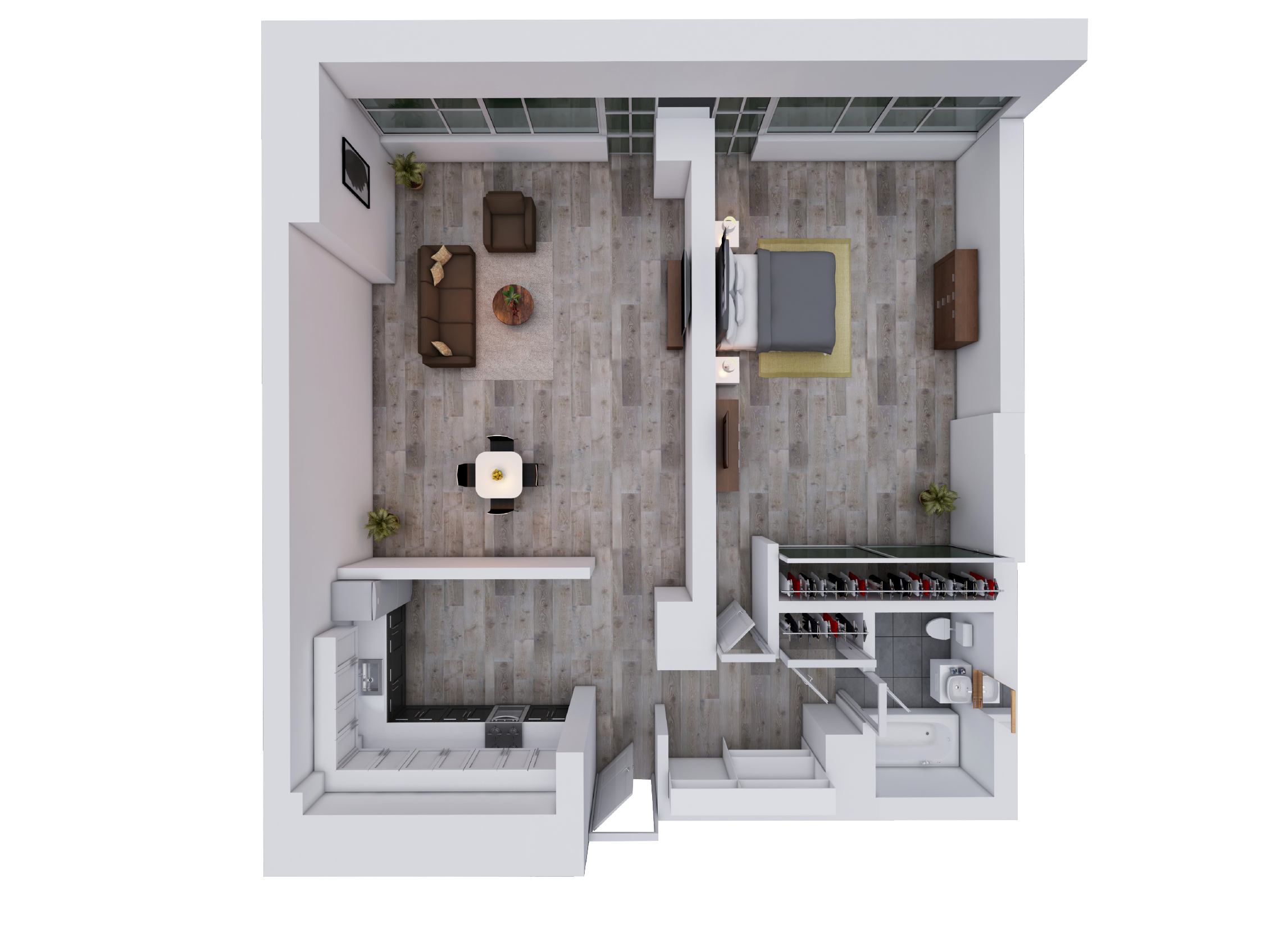 Renovated 1 Bed 1 Bath 600