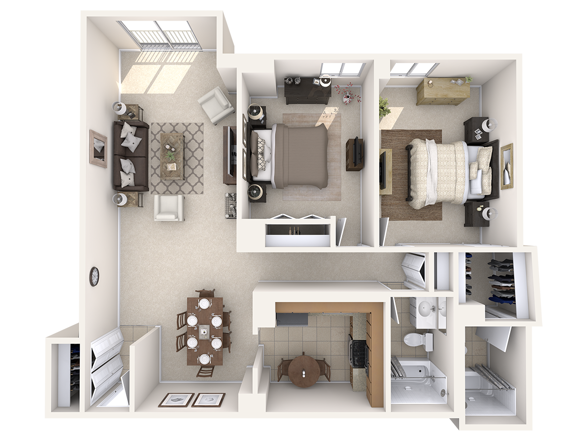 Basquiat - Two Bedroom, Two Bath (West)