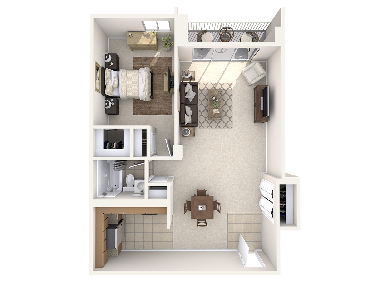 Cezanne - One Bedroom, One Bath (East)