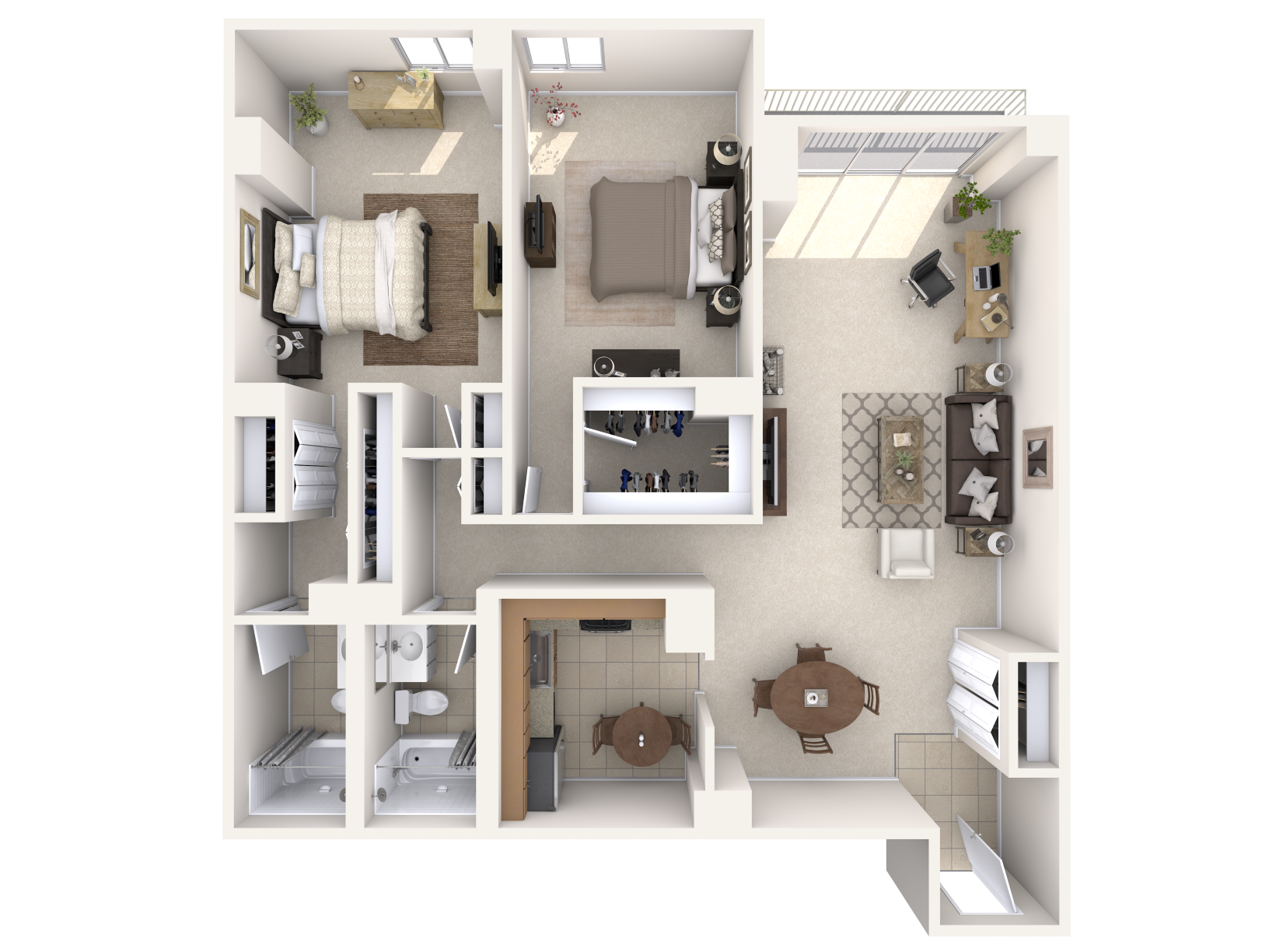 Kahlo - Two Bedroom, Two Bath (West)