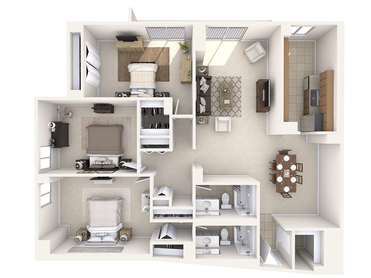 Matisse - Three Bedroom, Two Bath (West)