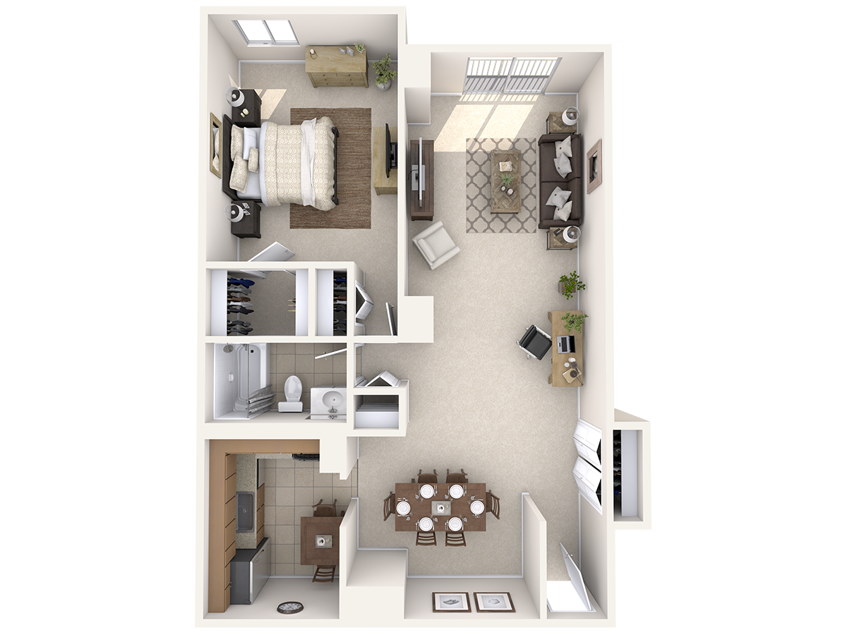 Pollock - One Bedroom, One Bath (West)