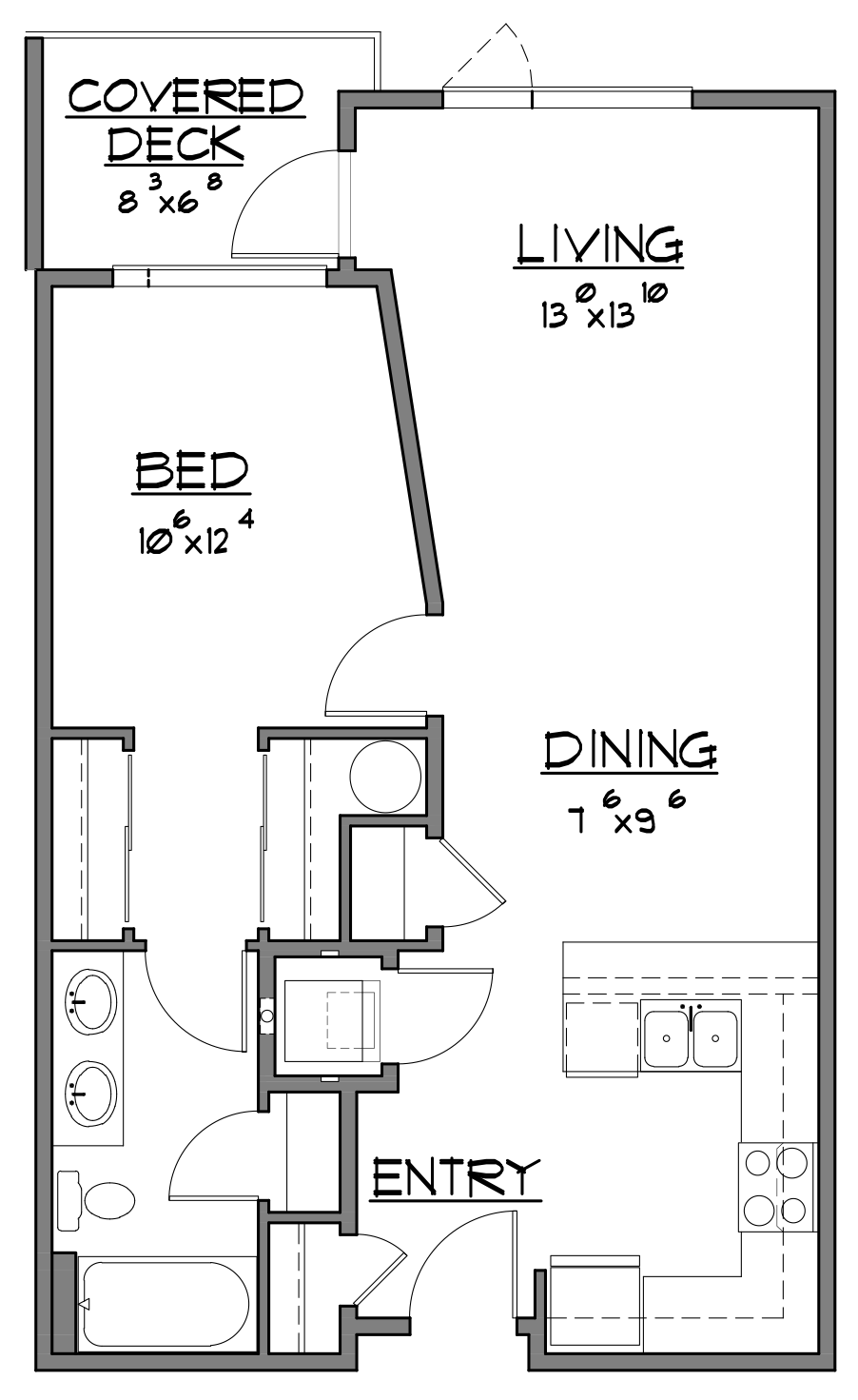 1 Bed / 1 Bath 756 SF at Bridgeview 125, University Place