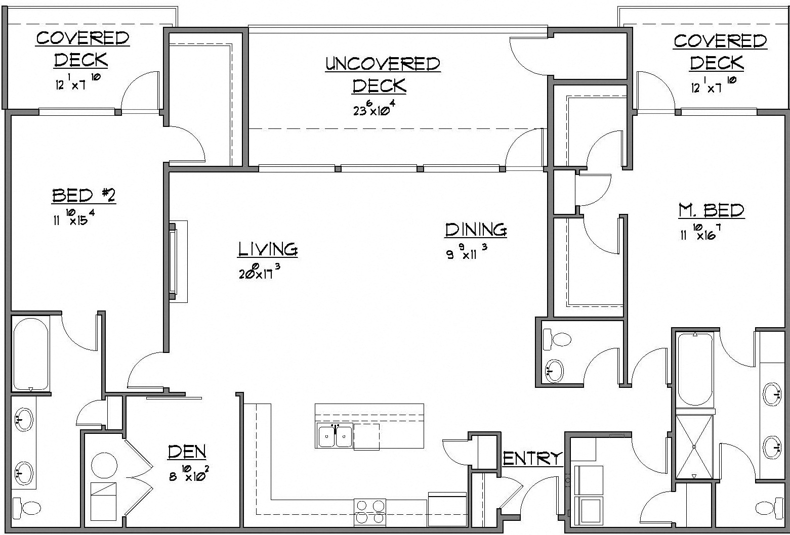 2 Bed / 2 Bath + Powder + Den at Bridgeview 125, University Place, WA
