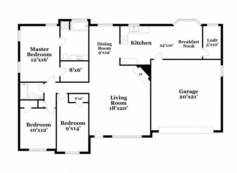 a floor plan of a house with a combination of bedrooms and a living room