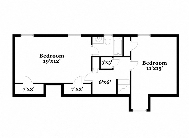 a floor plan of a house with a bedroom and a living room