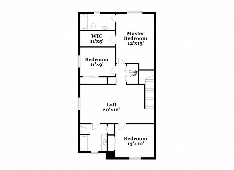 a floor plan of a house with an open concept floor plan with a bedroom and