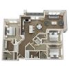 ARKLEY Floor Plan ARKLEY Floor Plan at Pointe at Prosperity Village Apartments, North Carolina, 28269