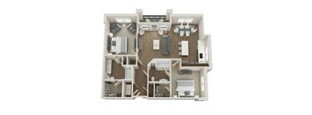 BEXLEY Floor Plan at Pointe at Prosperity Village Apartments, Charlotte